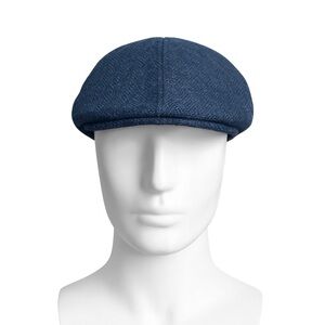 Navy Blue Herringbone Flat Cap – Cedar Wood State
